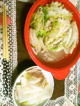 シリコンスチーマーｄｅ白菜と豚バラの鍋