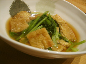 めんつゆで簡単‼小松菜と油揚げの煮びたし