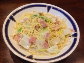 ＊白菜とベーコンのクリームパスタ＊
