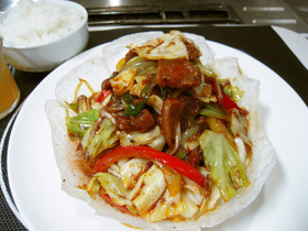 回鍋肉（豚肉とキャベツの甘辛み味噌炒め）