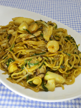 お家で本格中華の味♡上海風海鮮焼きそば♡