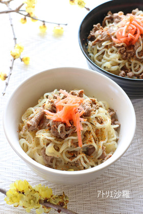 白滝でカロリーオフ＆節約♪牛丼